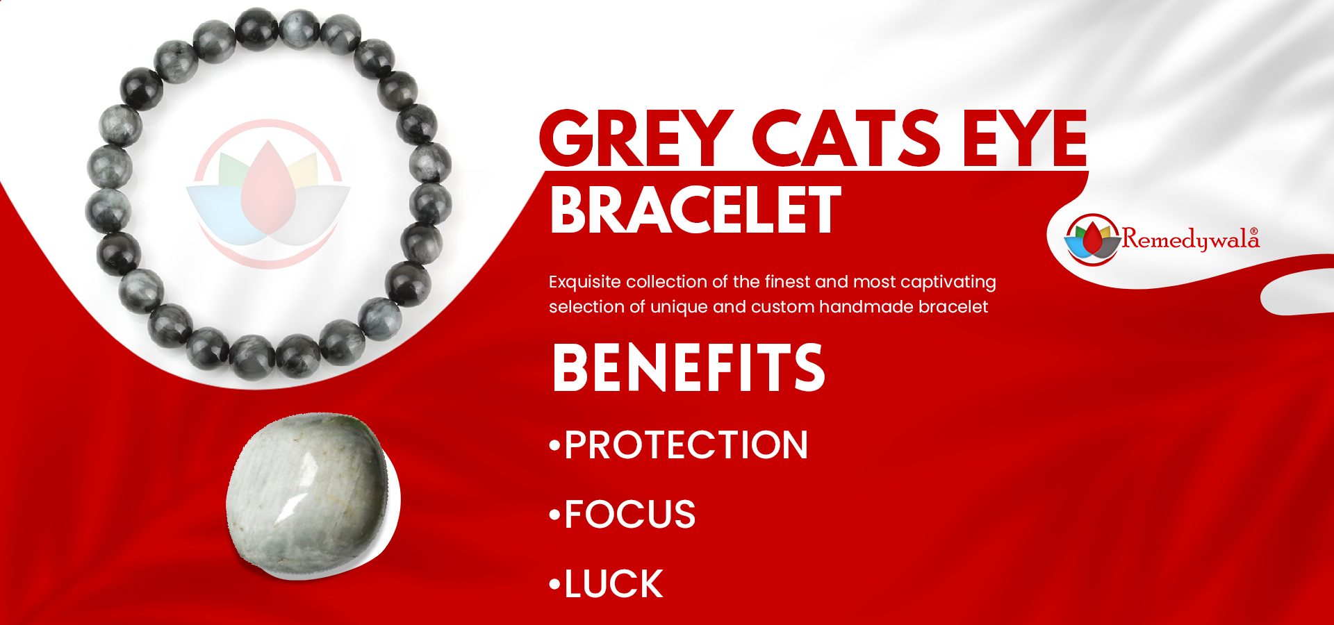 Grey Cats Eye Bracelet 8mm Grey Cats Eye Bracelet 8mm