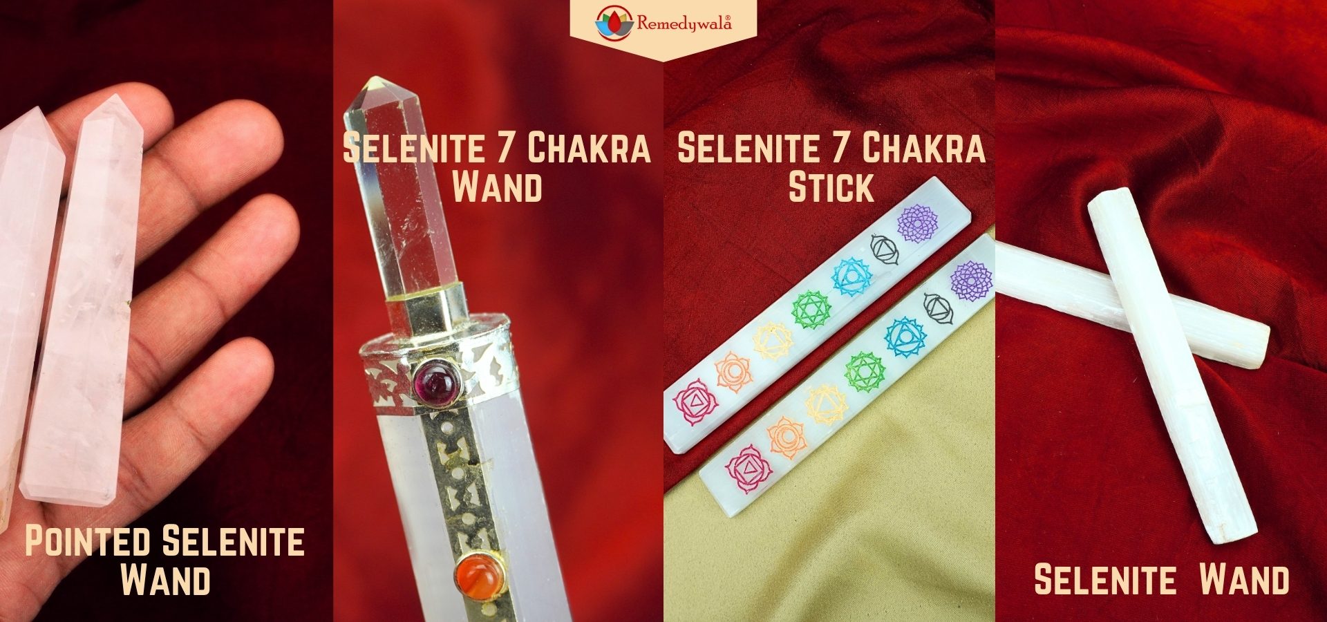 Handmade Selenite 7 Chakra Wand (4)