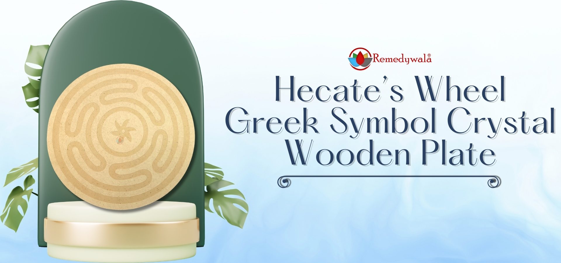 Hecate’s Wheel Greek Symbol Crystal Grid Plate (1)
