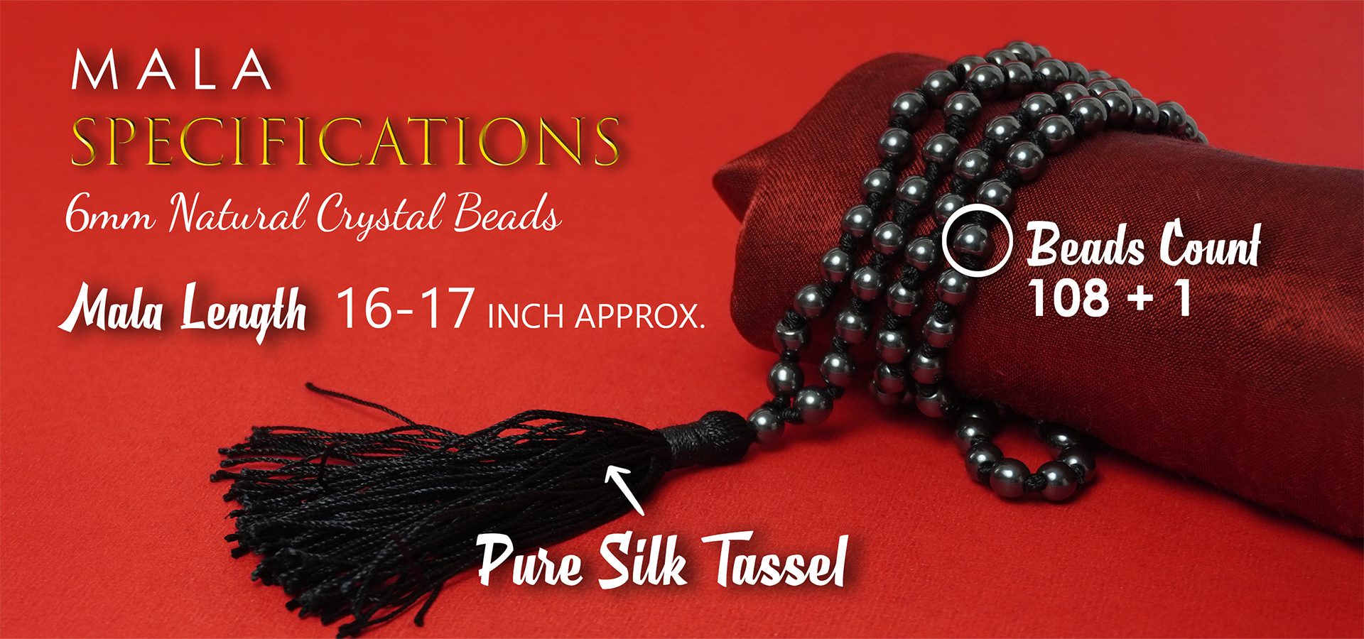 Hematite 6mm Mala