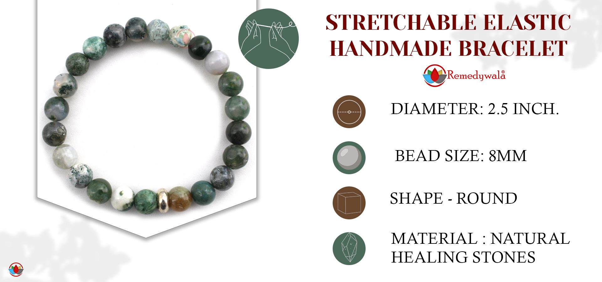 Indian Agate Bracelet 8mm Indian Agate Bracelet 8mm