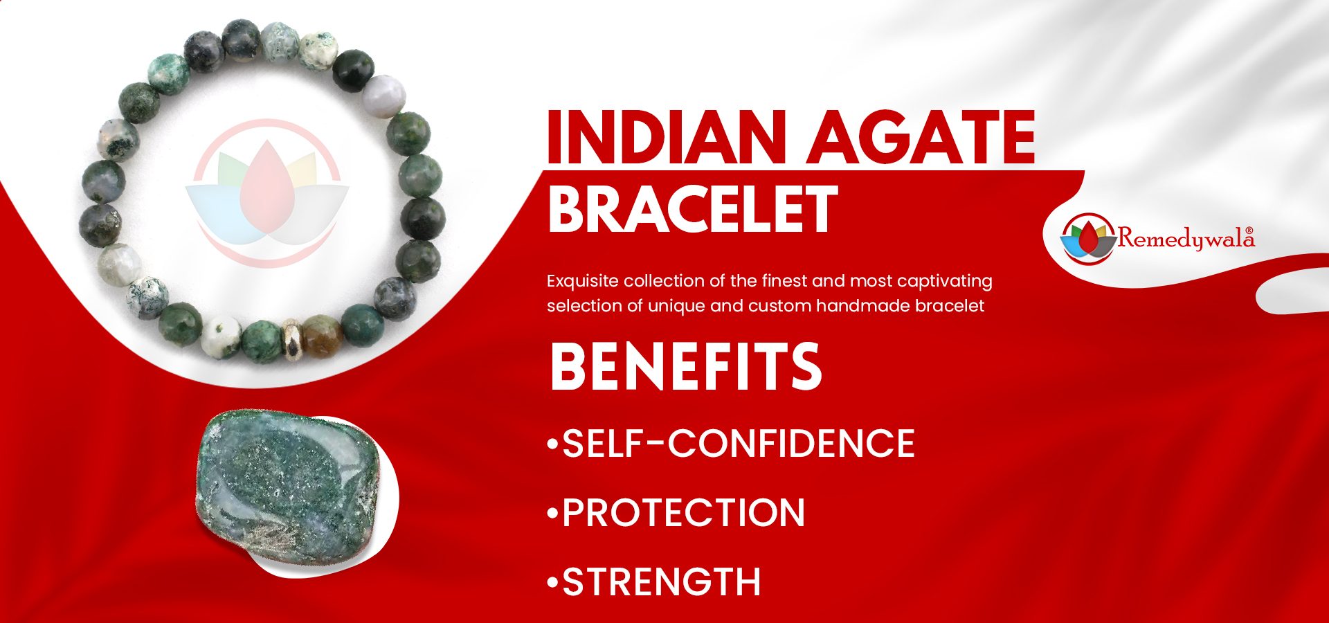 Indian Agate Bracelet 8mm Indian Agate Bracelet 8mm