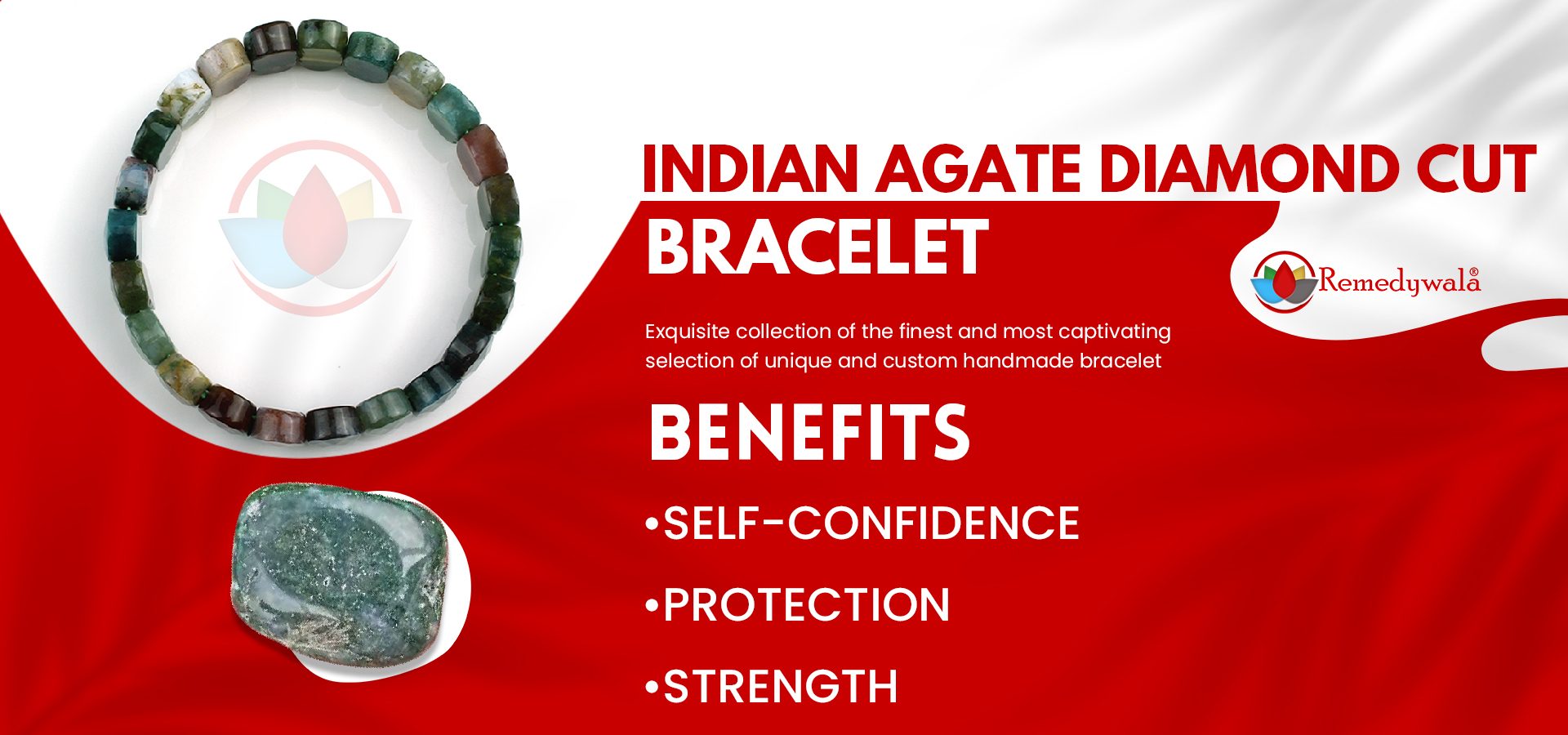 Indian Agate Bracelet (Diamond Cut Tumble) Indian Agate Bracelet (Diamond Cut Tumble)