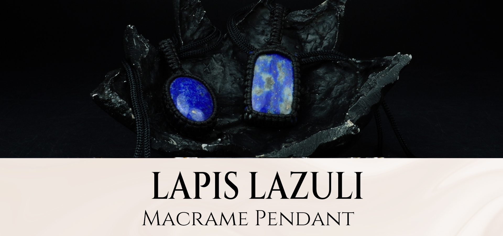 Lapis Lazuli Macrame Pendant Lapis Lazuli Macrame Pendant