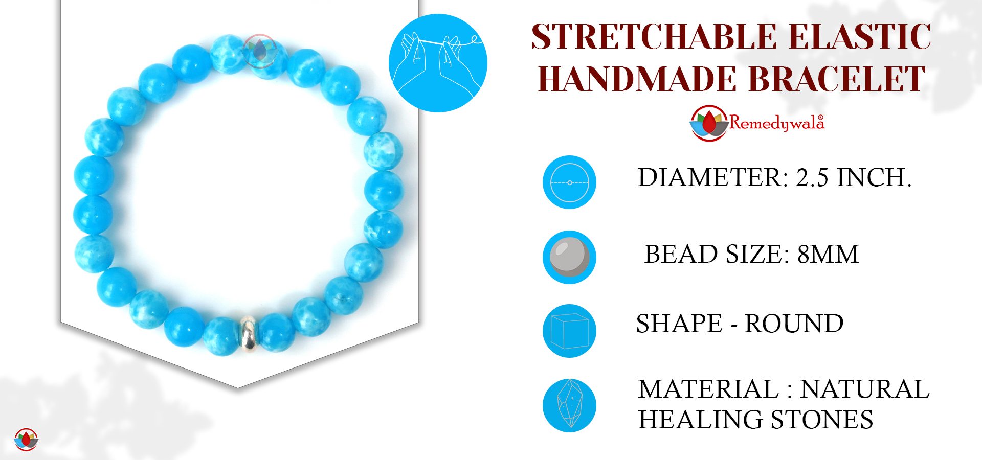 Larimar Bracelet With Ring Larimar Bracelet With Ring