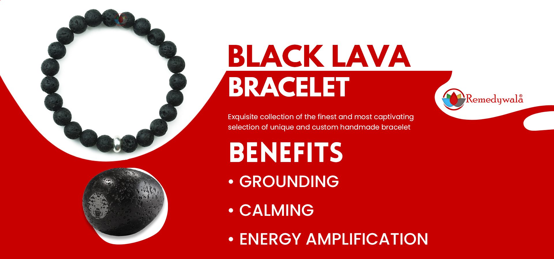 Lava Bracelet 8mm, Lava Bracelet with Ring Charm Lava Bracelet 8mm, Lava Bracelet with Ring Charm
