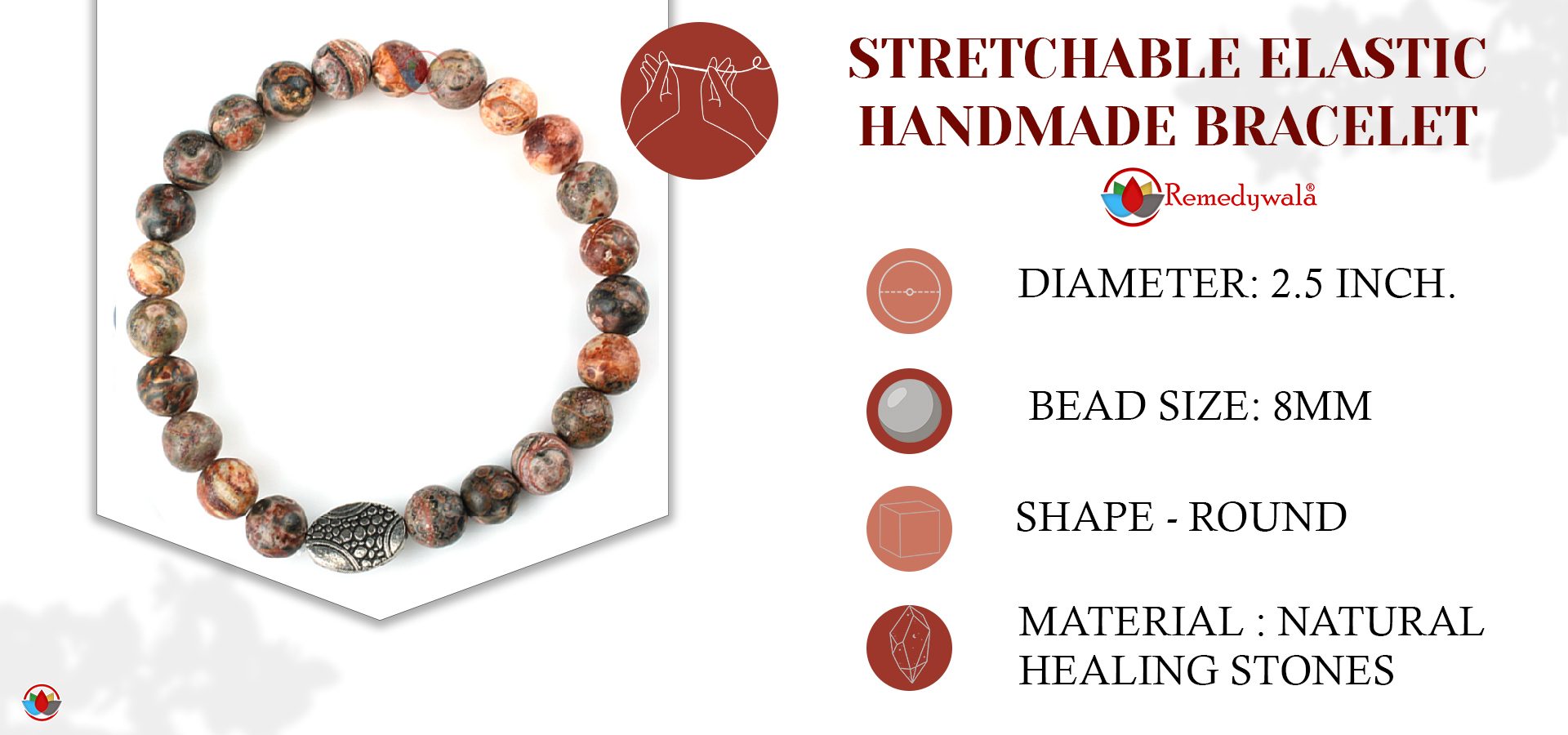 Leopardskin Jasper Bracelet 8mm Leopardskin Jasper Bracelet 8mm