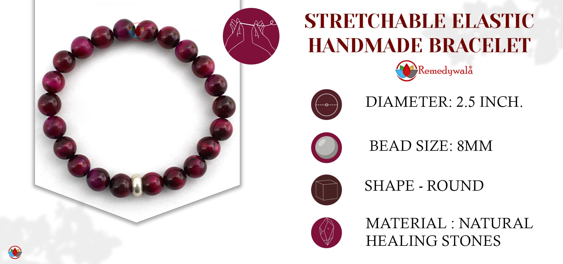 Magenta Tiger Eye Bracelet Magenta Tiger Eye Bracelet