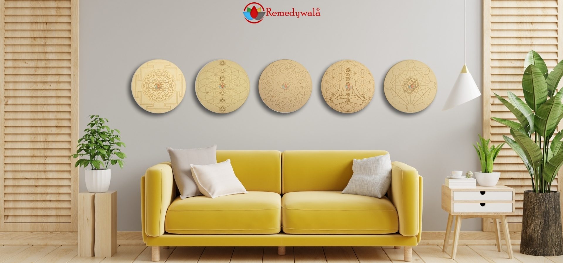 Moon Phases Tetrahedron Flower of Life Wooden Grid Plate (4)