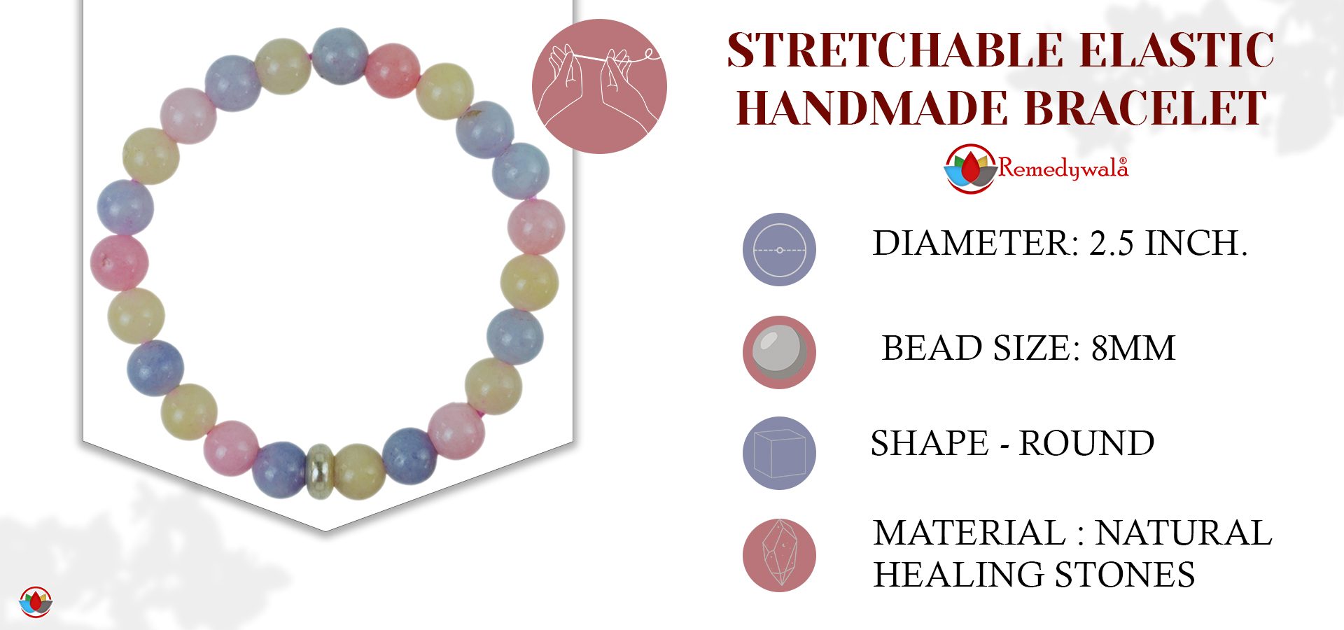 Morganite Bracelet 8mm Morganite Bracelet