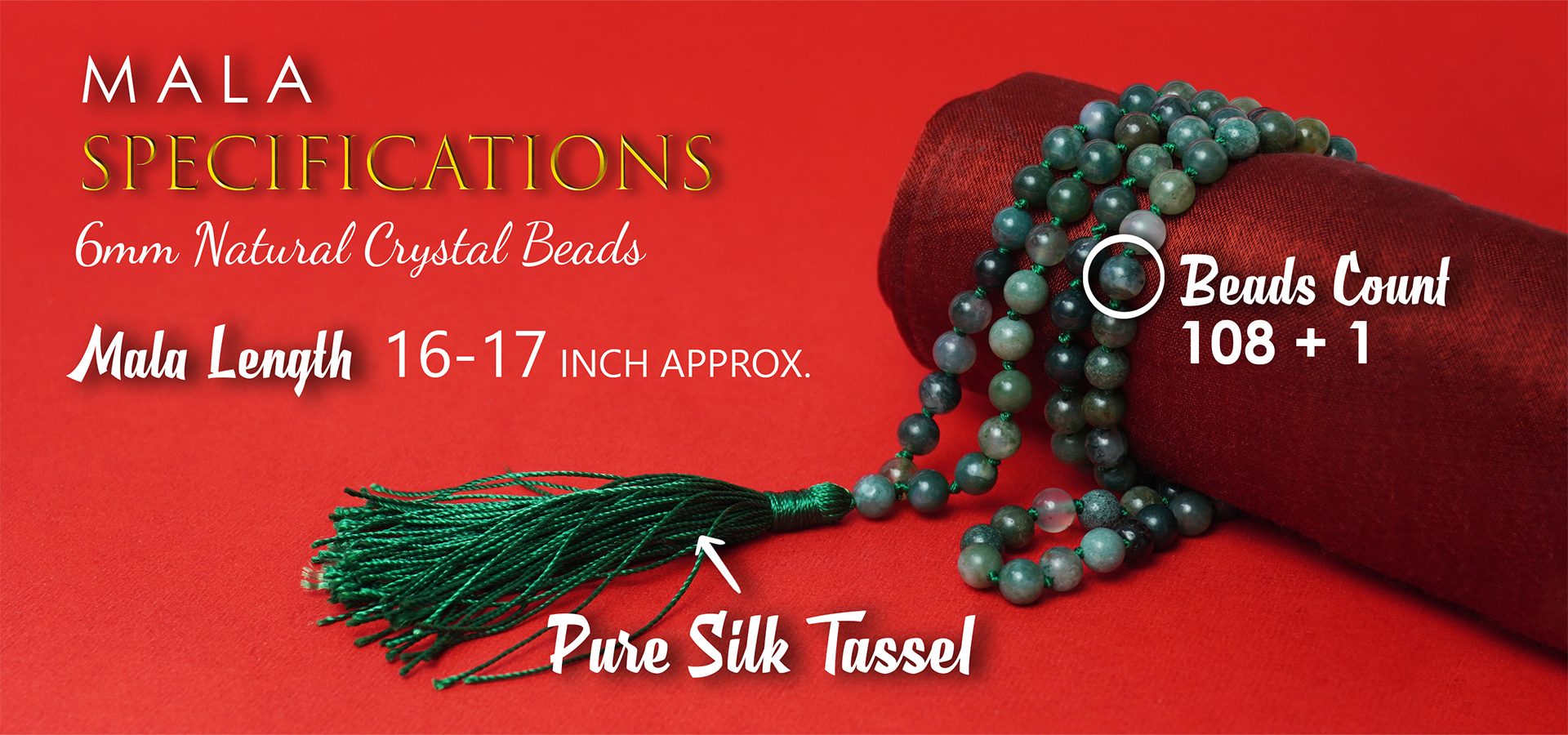 Moss Agate 6mm Mala