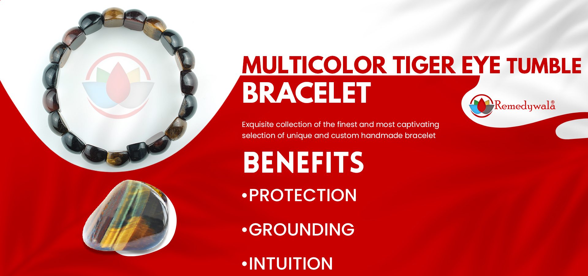 Multi Color Tiger Eye Tumble Bracelet Multi Color Tiger Eye Tumble Bracelet