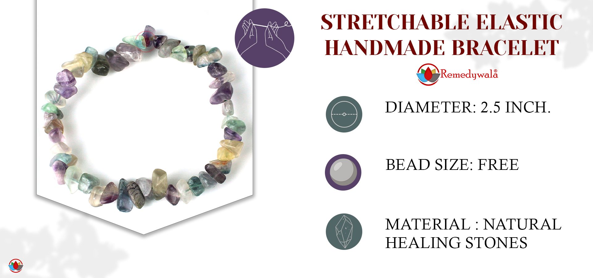 Multicolor Flourite Chips Stone Bracelet