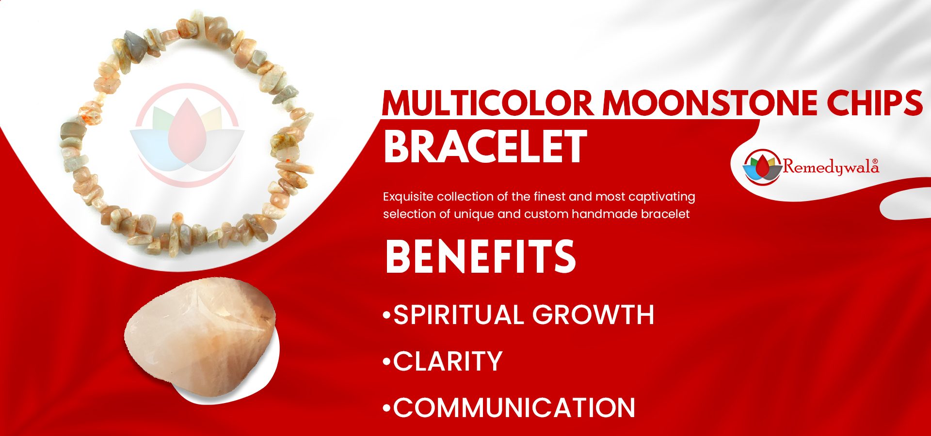 Multicolor Moonstone Chips Stone Bracelet Multicolor Moonstone Chips Stone Bracelet