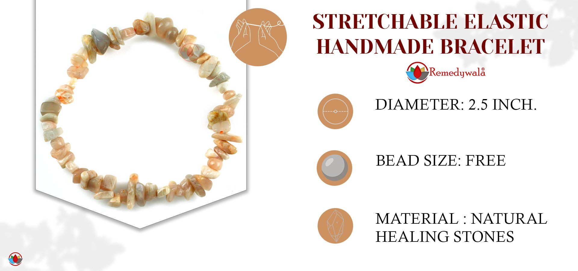 Multicolor Moonstone Chips Stone Bracelet Multicolor Moonstone Chips Stone Bracelet