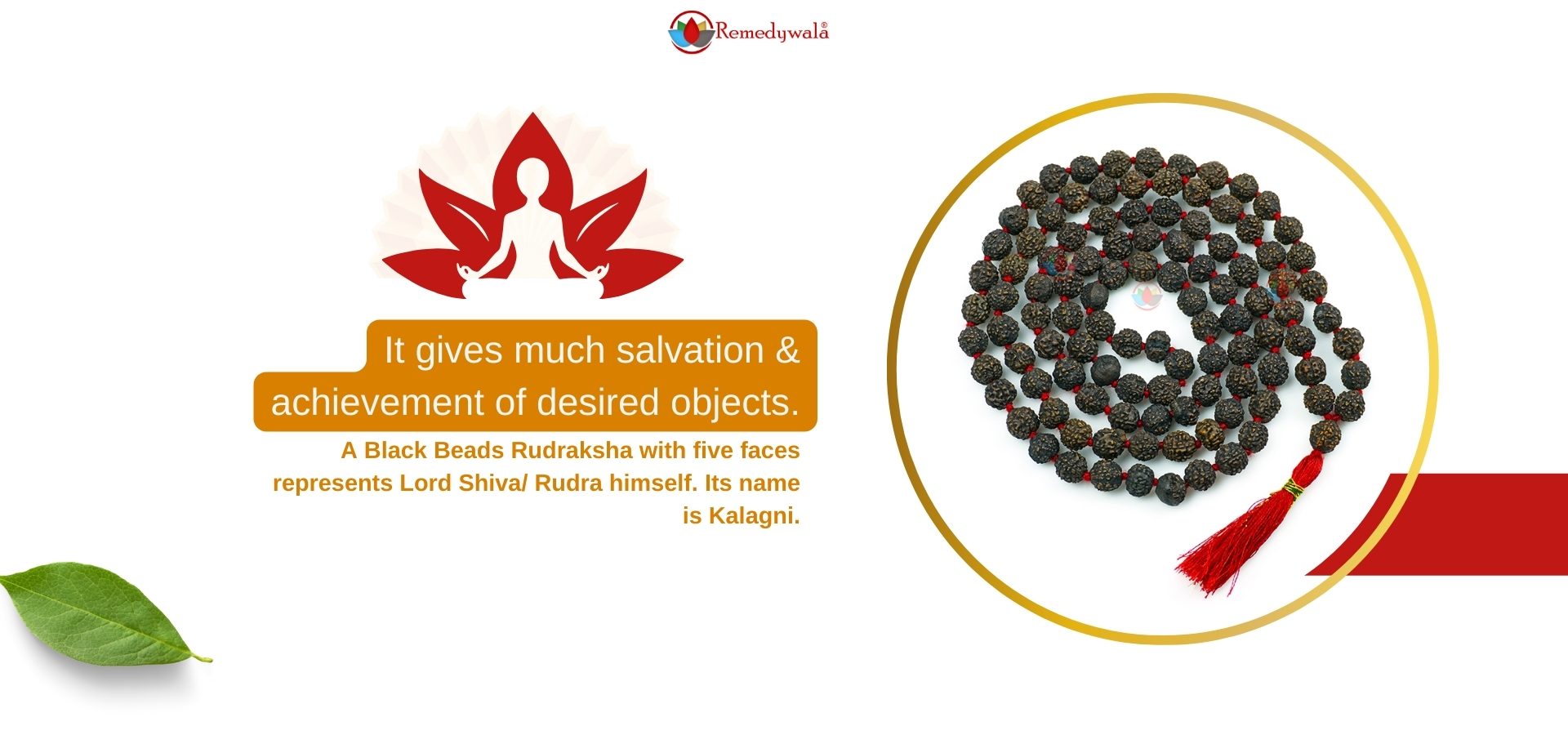 Natural 5 Face Black Beads Rudraksha Mala (3)