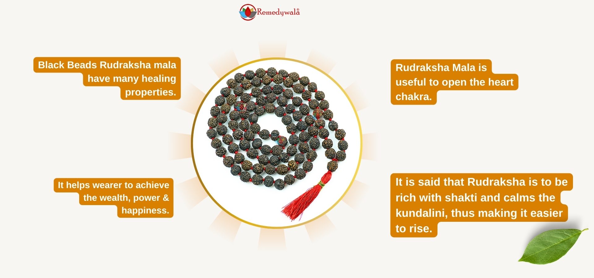 Natural 5 Face Black Beads Rudraksha Mala (4)