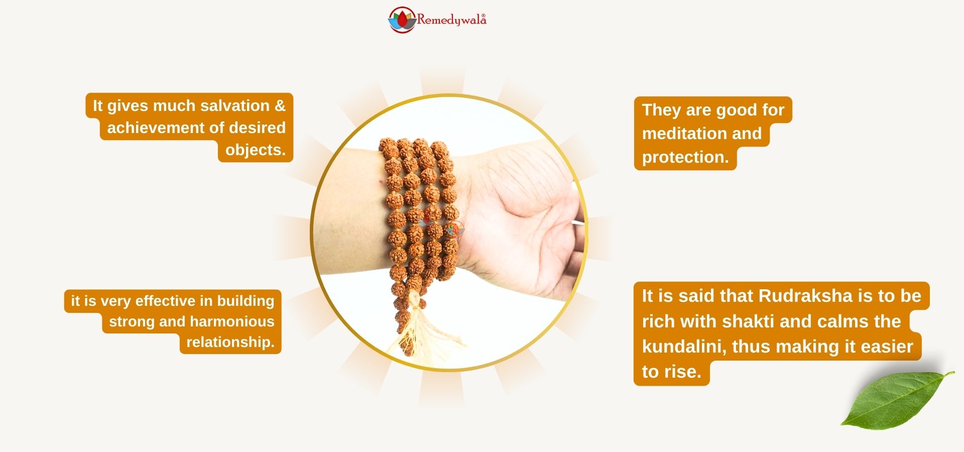Natural 5 Face Brown Beads Rudraksha Mala (2)