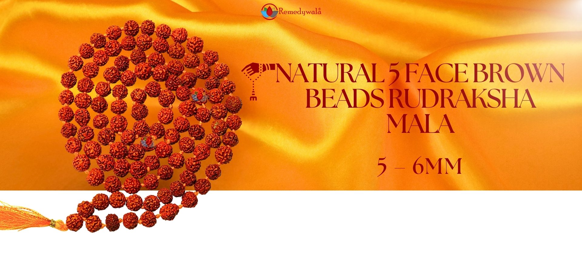 Natural 5 Face Brown Beads Rudraksha Mala (4)