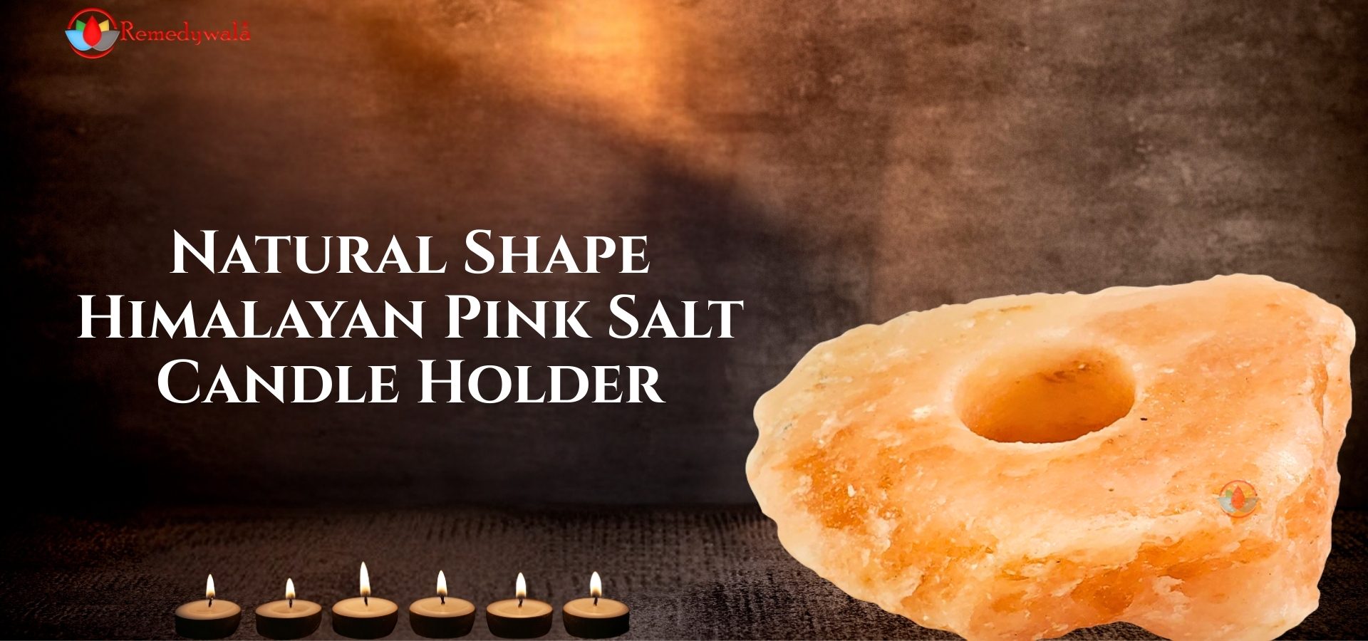 Natural Shape Himalayan Pink Salt Candle Holder (2) Natural Shape Himalayan Pink Salt Candle Holder (2)
