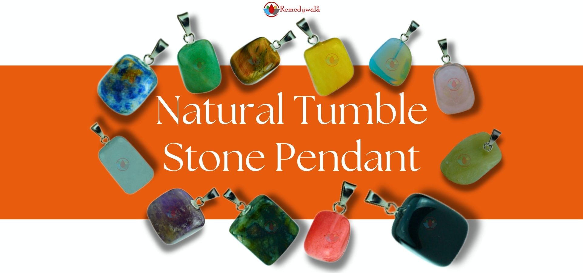 Natural Tumble Stone Pendant Set of 12 (1)