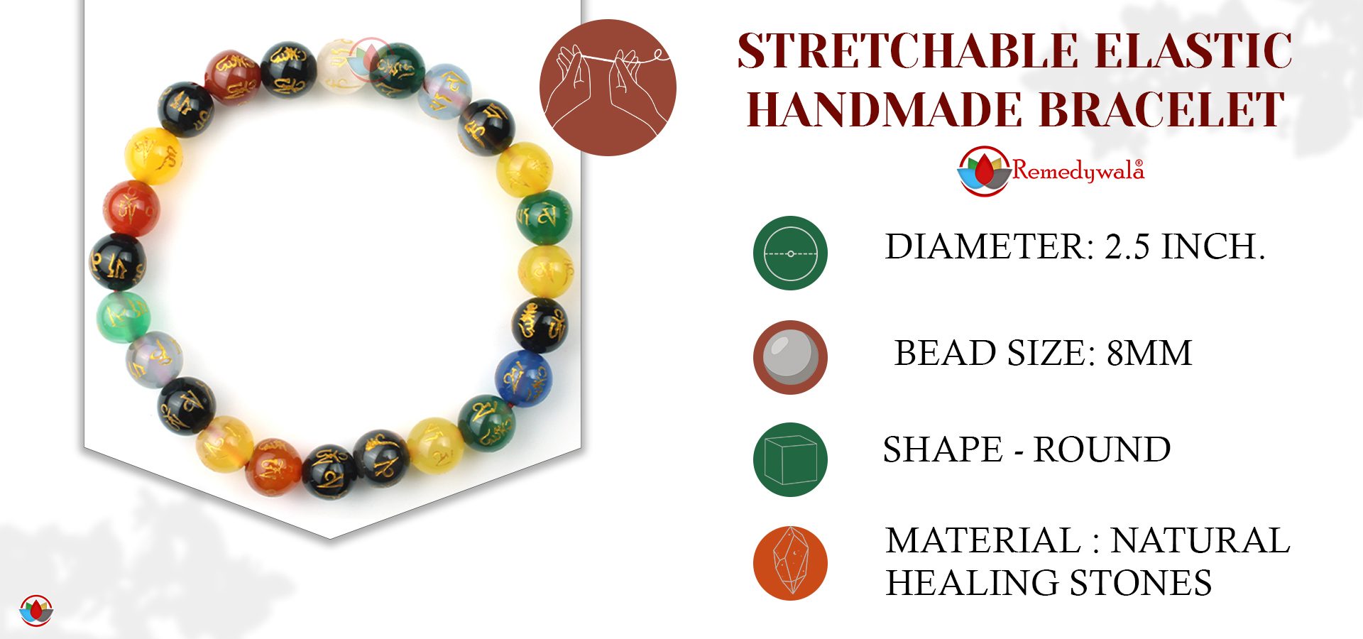 Om Mani Padme Hum Engraved Stone Bracelet Om Mani Padme Hum Engraved Stone Bracelet