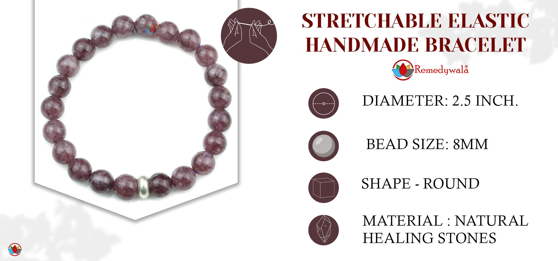 Pink Tourmaline Bracelet 8mm Pink Tourmaline Bracelet 8mm