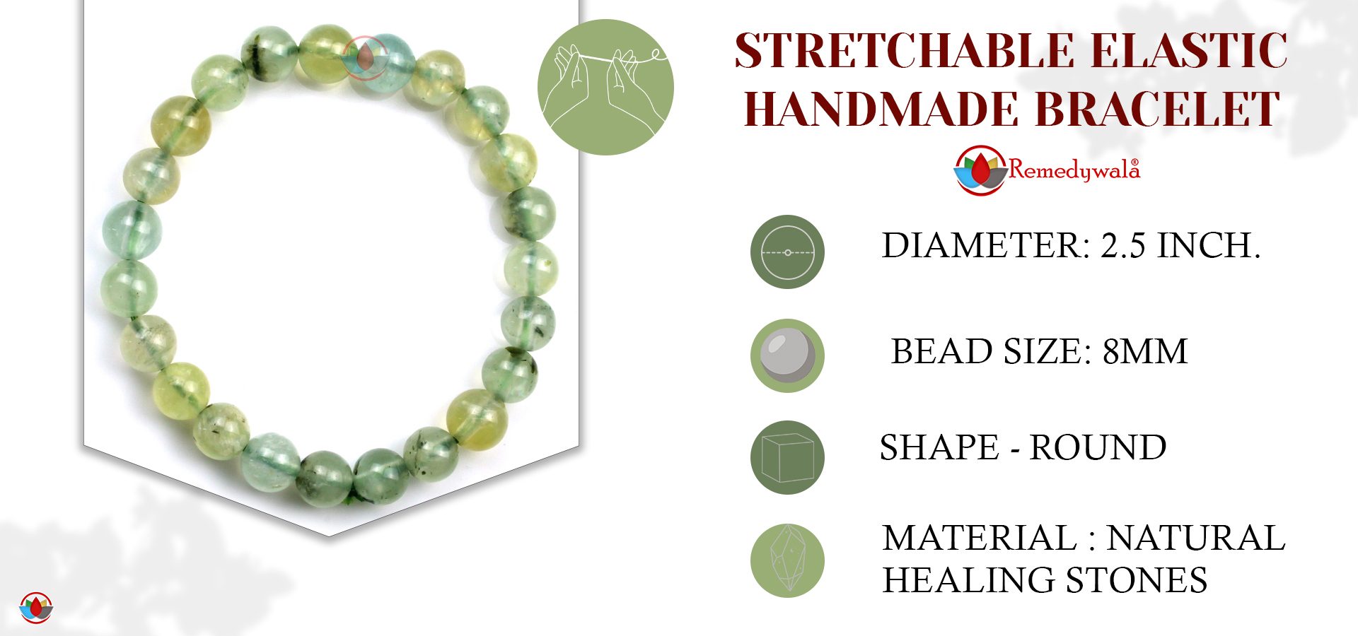 Prehnite Bracelet 8mm Prehnite Bracelet 8mm