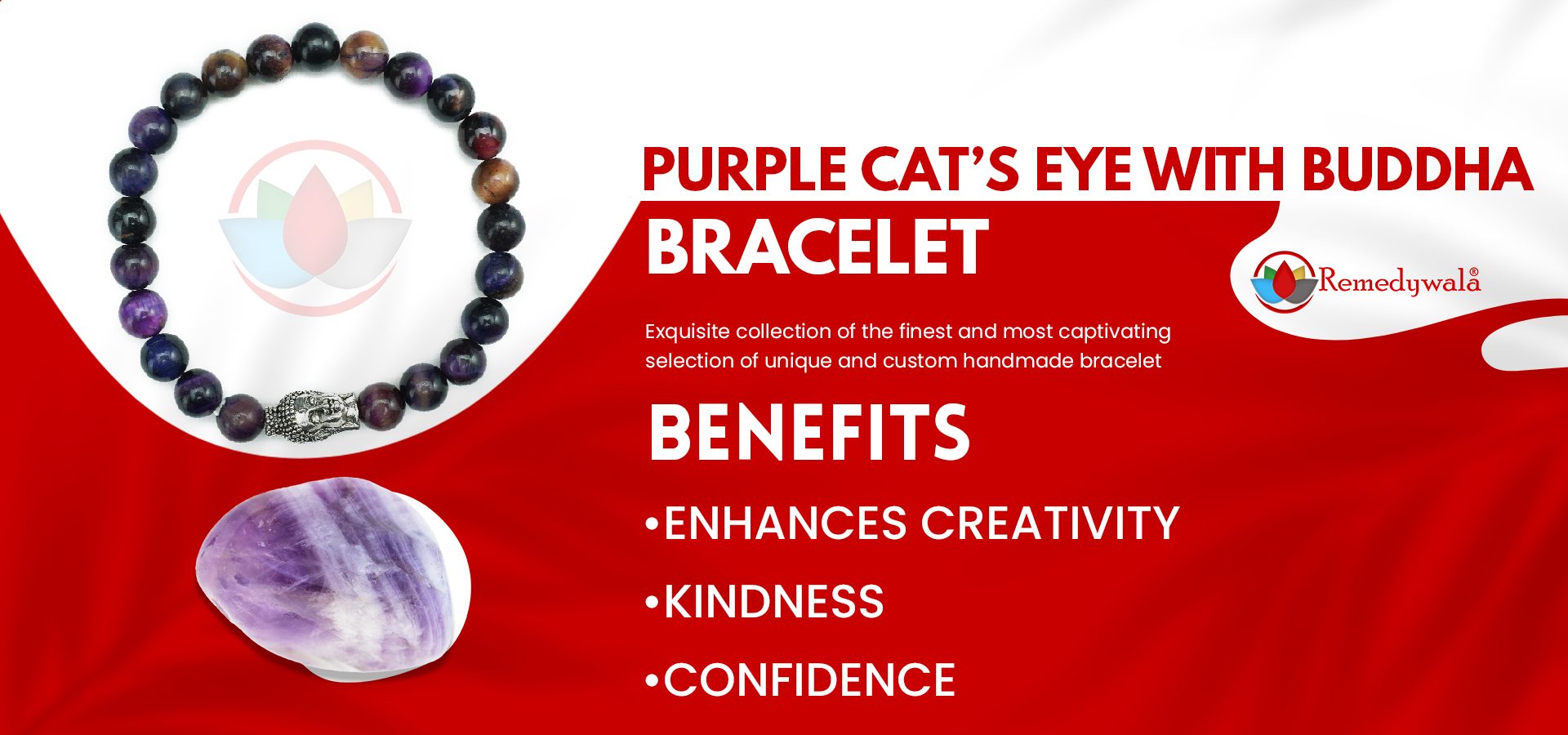 Purple Cat’s Eye With Buddha Charm Bracelet Purple Cat’s Eye With Buddha Charm Bracelet