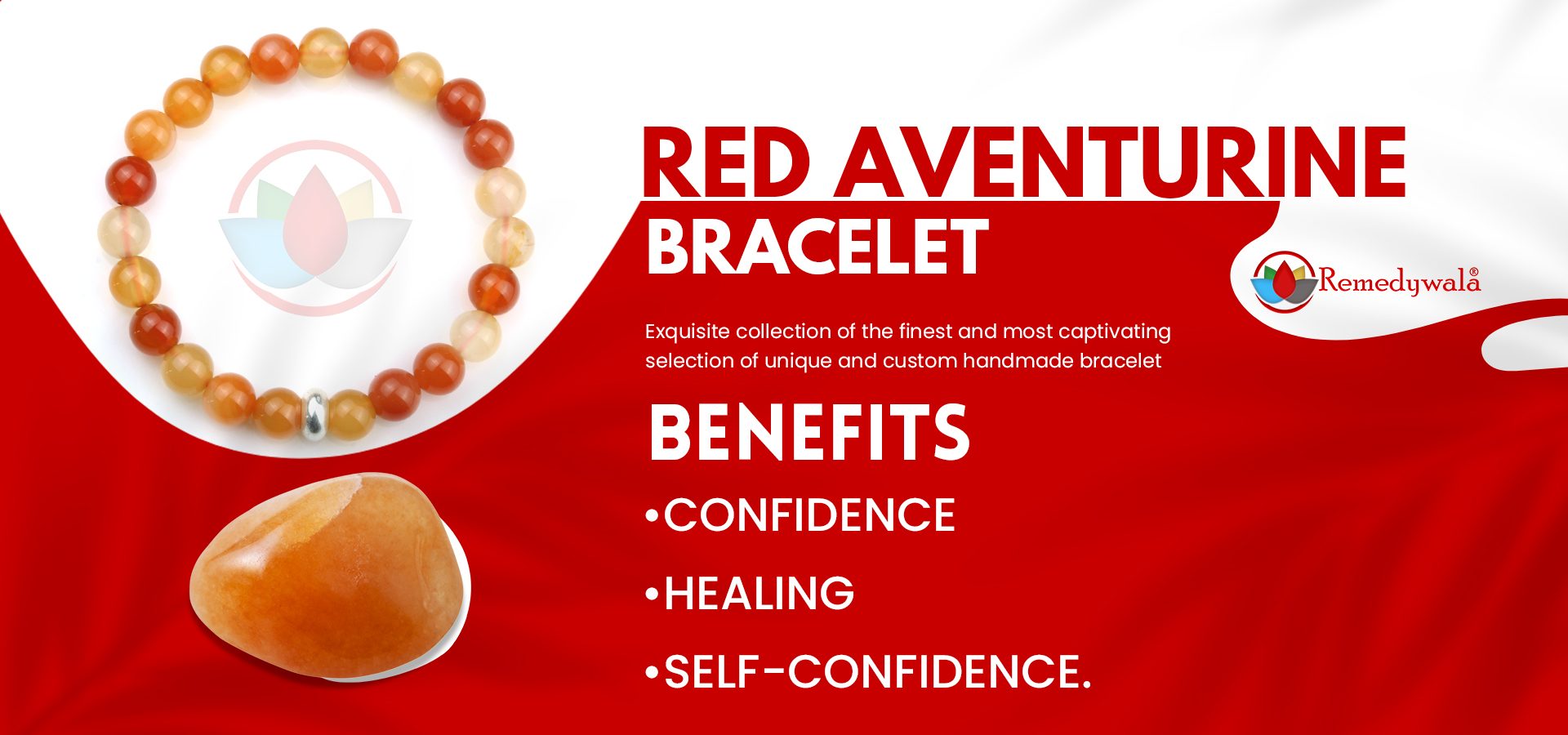 Red Aventurine Bracelet with Ring Charm Red Aventurine Bracelet with Ring Charm