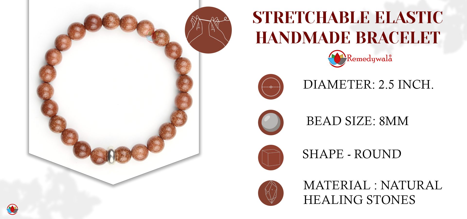 Red Goldstone Bracelet 8mm Red Goldstone Bracelet 8mm
