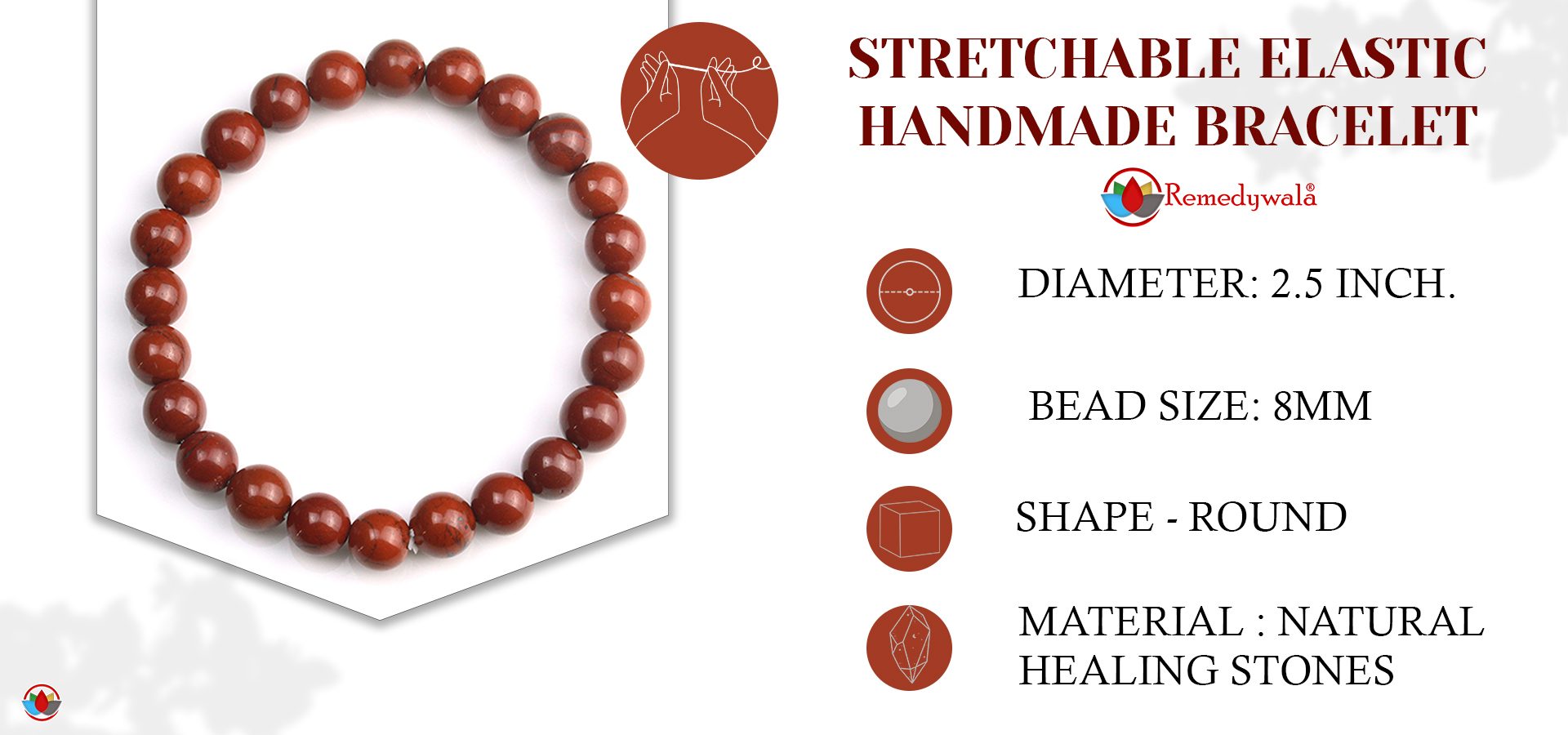 Red Jasper Bracelet 8mm Red Jasper Bracelet 8mm