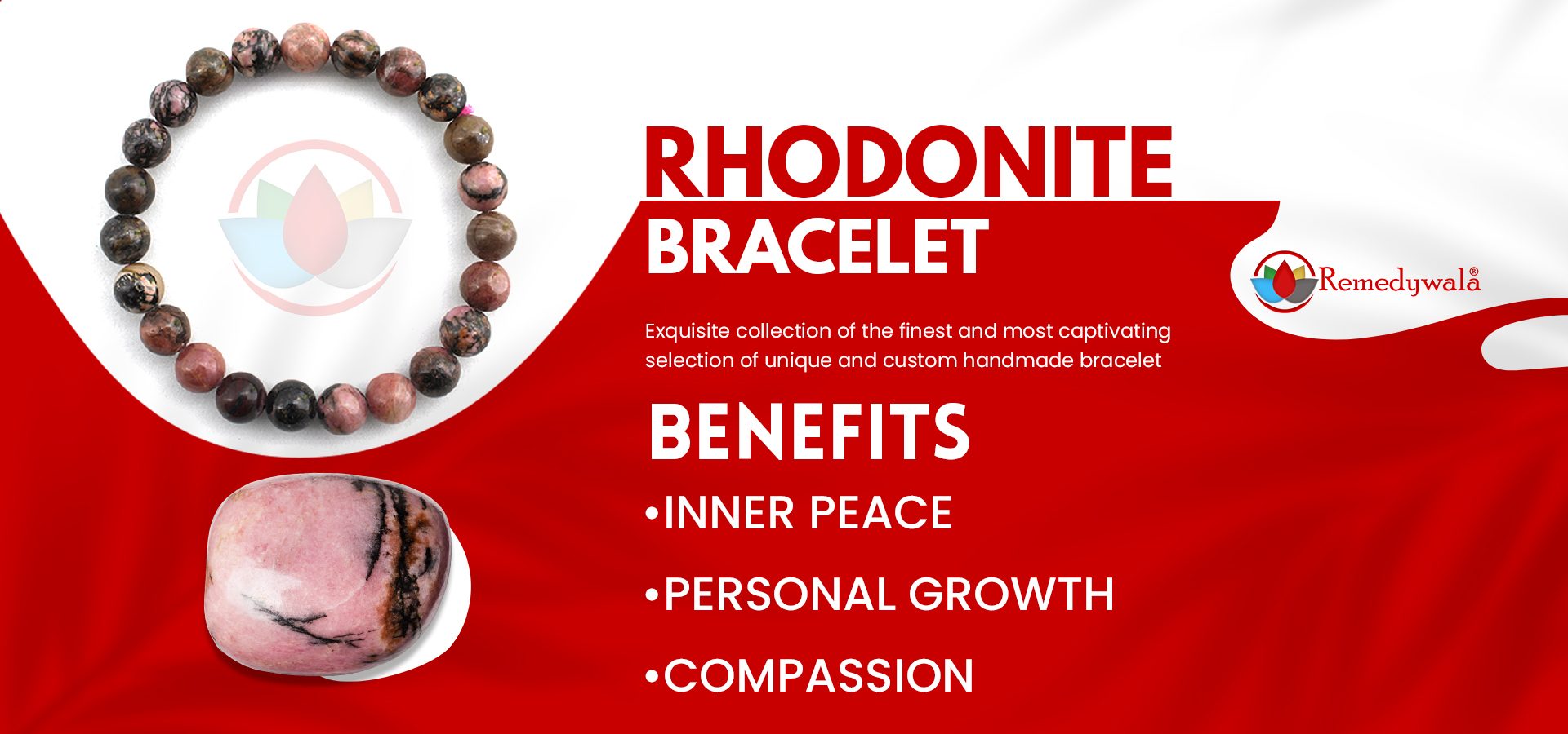 Rhodonite Bracelet 8mm Rhodonite Bracelet 8mm