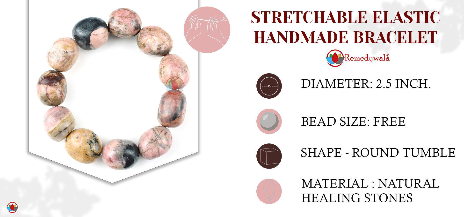 Rhodonite Tumble Bracelet
