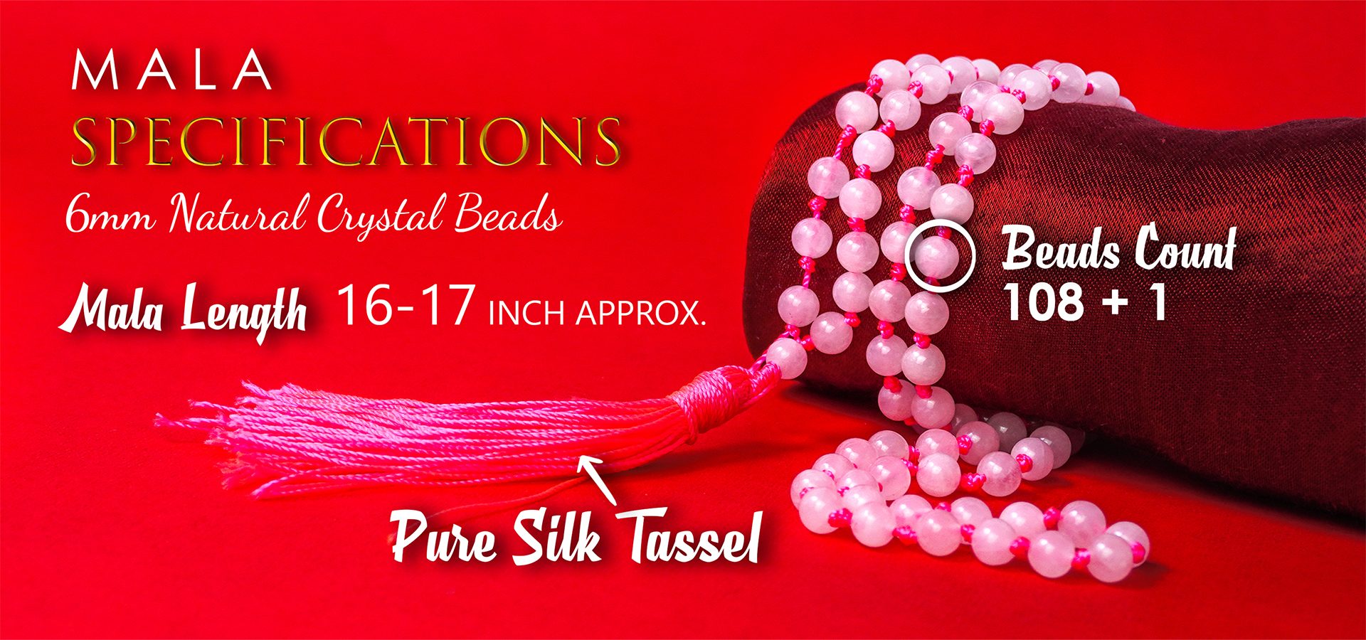 Rose Quartz 6mm Mala