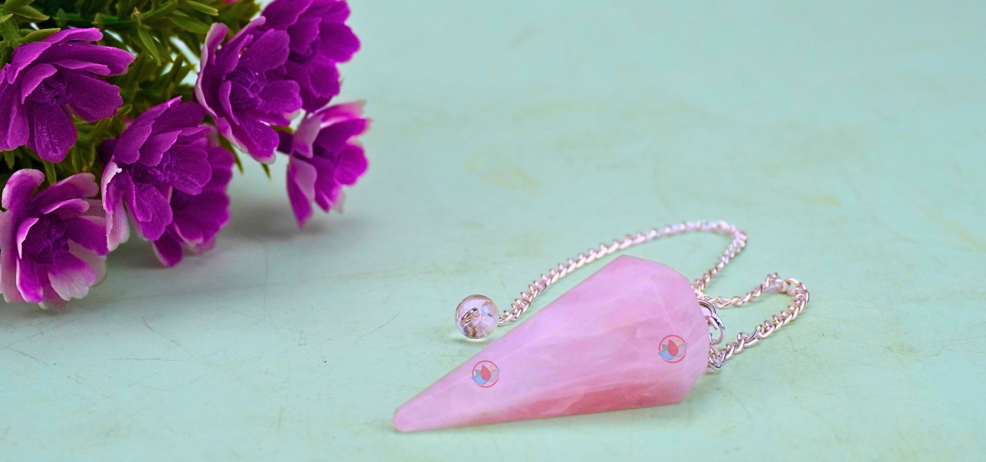 Rose Quartz Crystal Dowsing Pendulum (6)