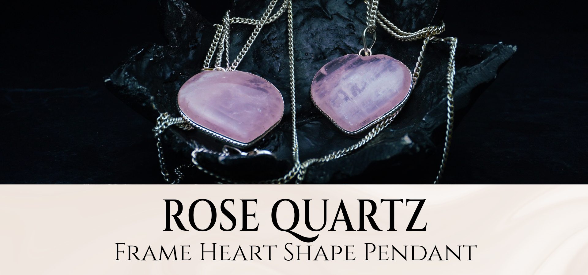 Rose Quartz Frame Heart Shape Pendant (Big) Rose Quartz Frame Heart Shape Pendant (Big)