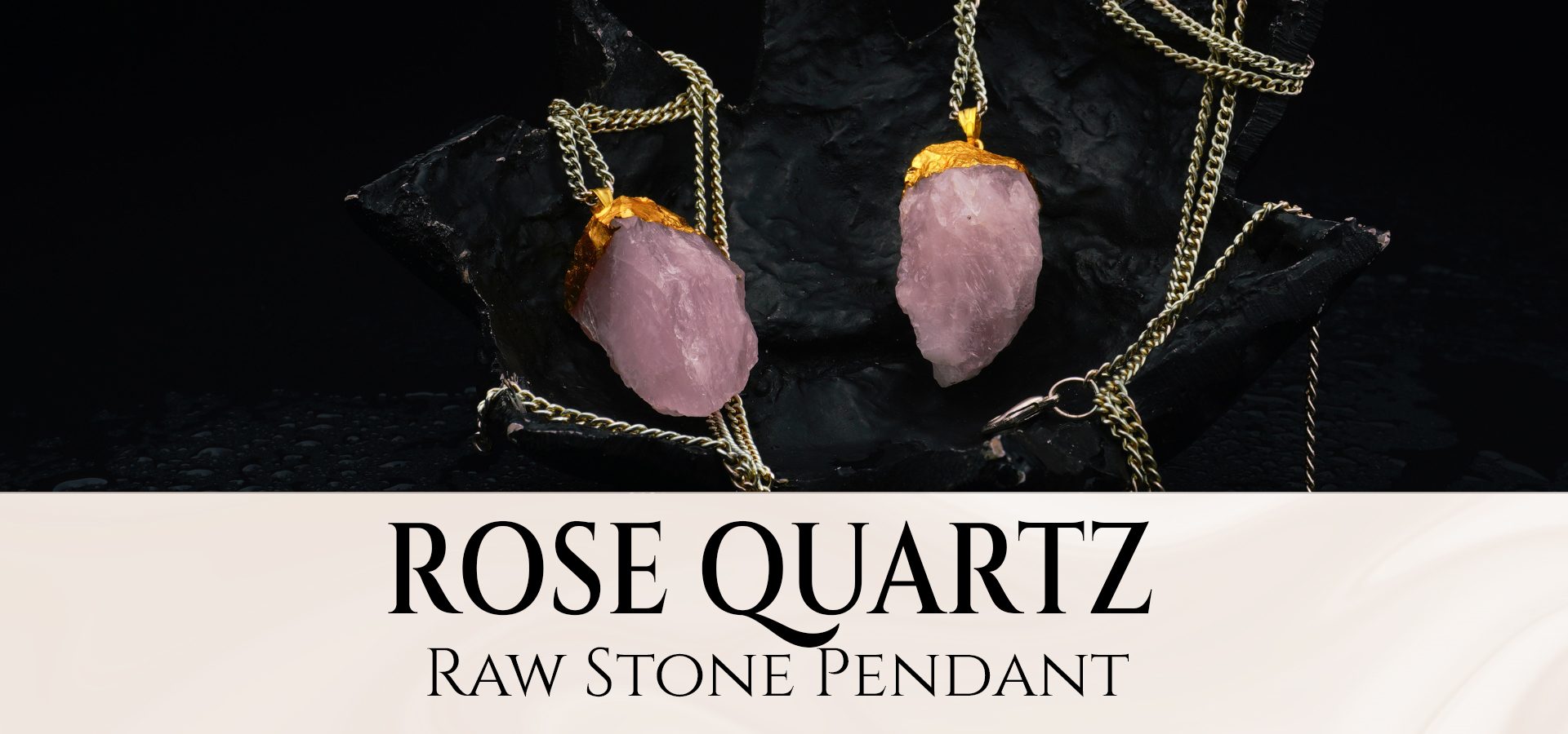 Rose Quartz Raw Stone Pendant (Big)