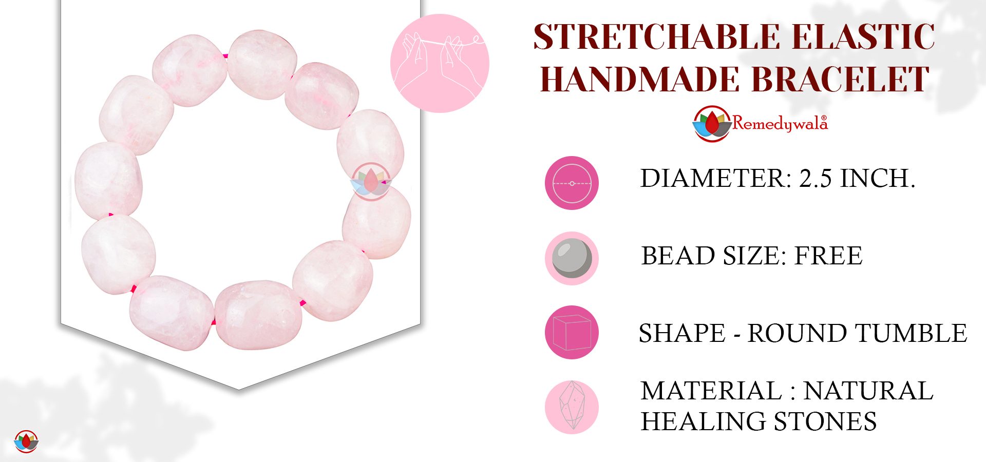 Rose Quartz Tumble Bracelet