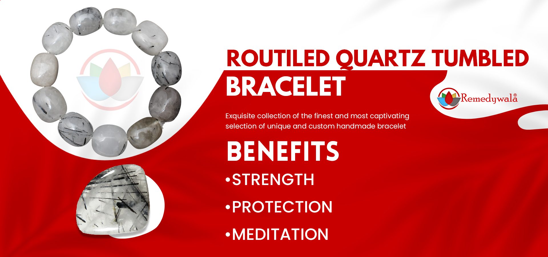 Routiled Quartz Bracelet (Tumbled) Routiled Quartz Bracelet (Tumbled)