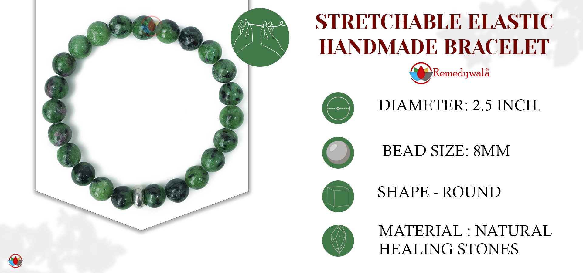 Ruby Zoisite Bracelet 8mm Ruby Zoisite Bracelet 8mm