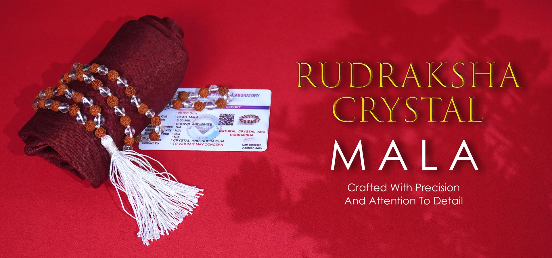 Rudraksha Crystal 6mm Mala