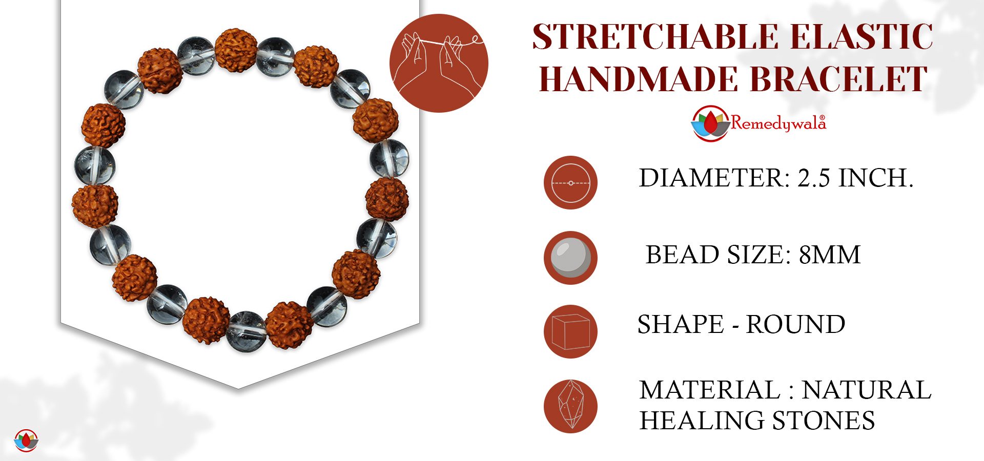 Rudraksha Crystal Bracelet Rudraksha Crystal Bracelet