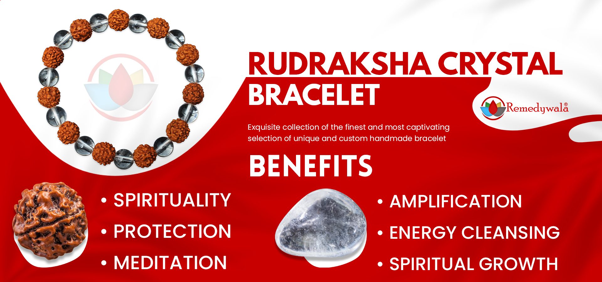 Rudraksha Crystal Bracelet Rudraksha Crystal Bracelet