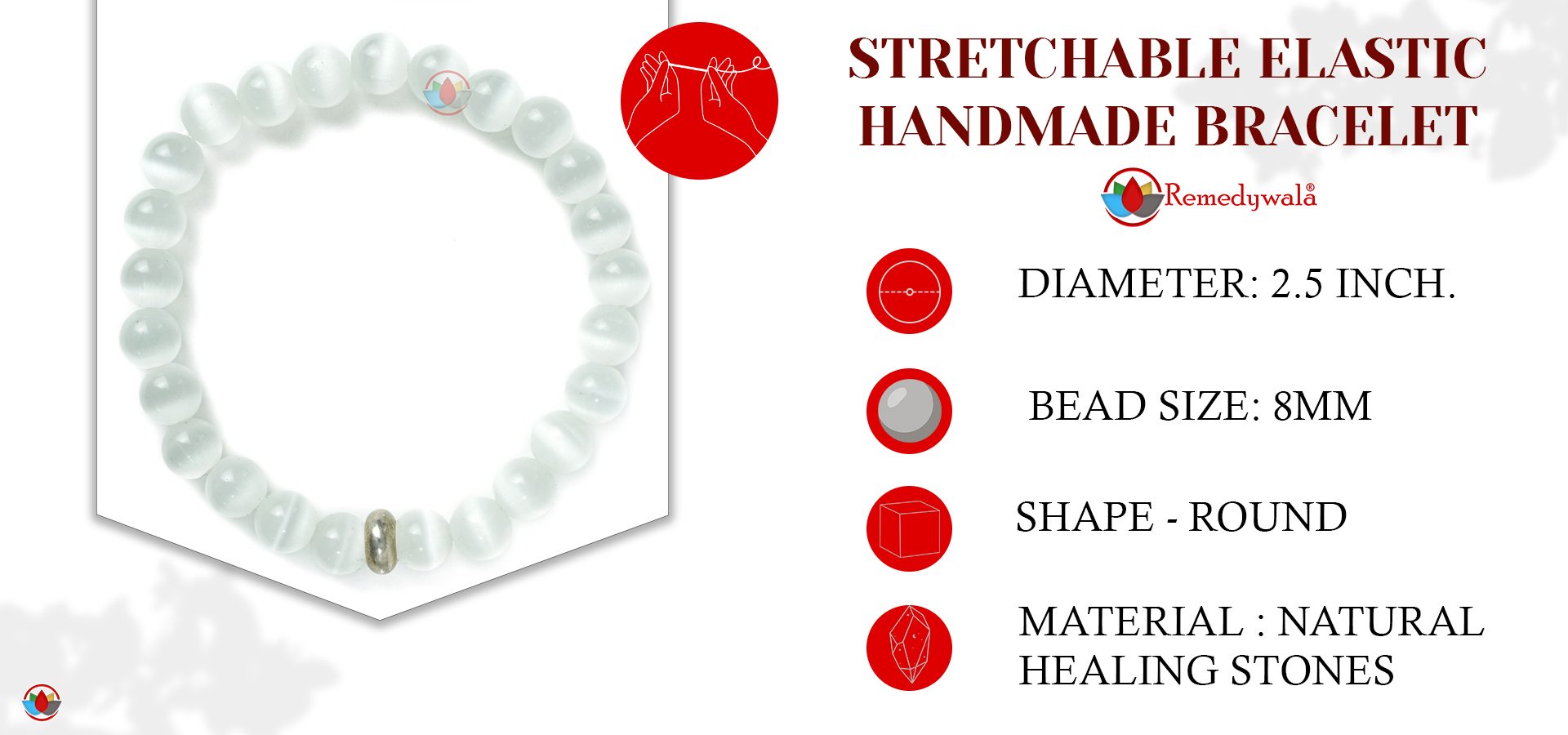 Selenite Bracelet with Ring charm Selenite Bracelet with Ring charm