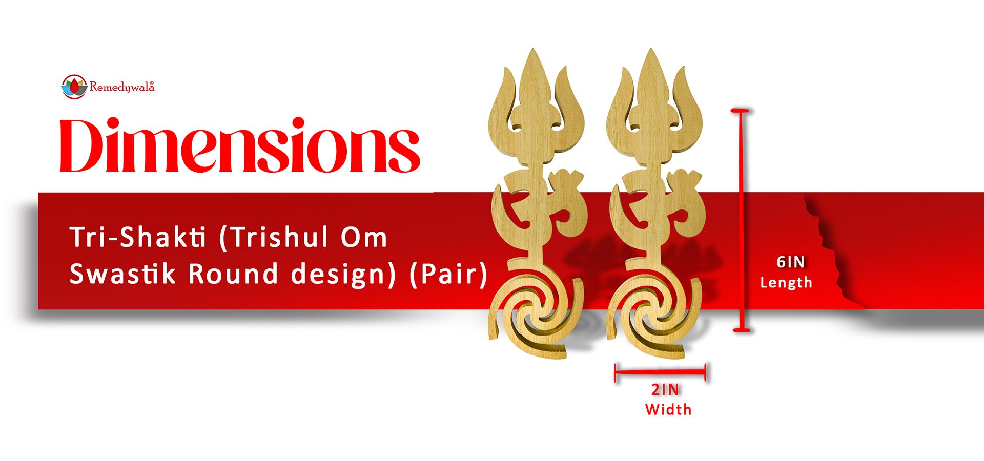 Shriparni Tri-Shakti (Trishul Om Swastik Round design) (Pair) Shriparni Tri Shakti (Pair)