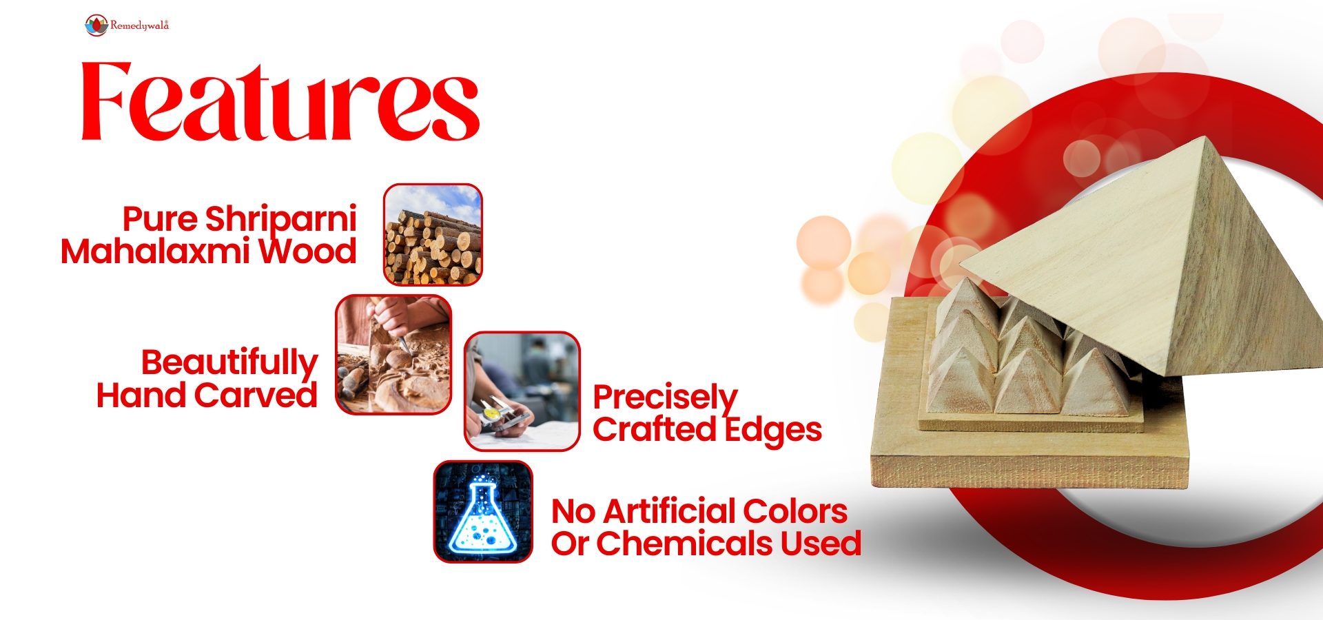 Shriparni Wooden Pyramid with Base Vastu Pyramid Plate Shriparni Wooden Pyramid with Base Vastu Pyramid Plate