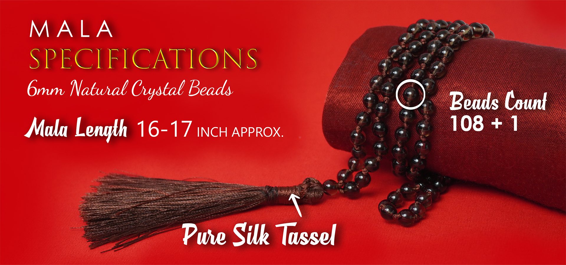 Smoky Quartz 6mm Mala