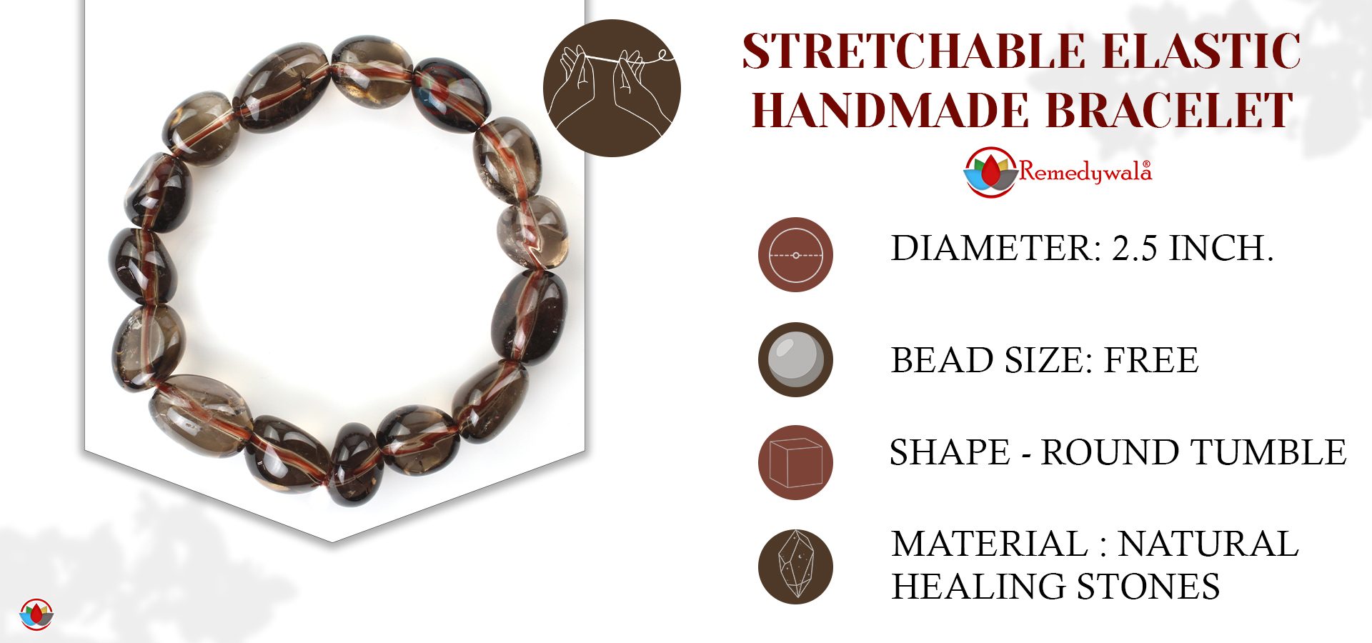 Smoky Quartz Tumble Bracelet Smoky Quartz Tumble Bracelet