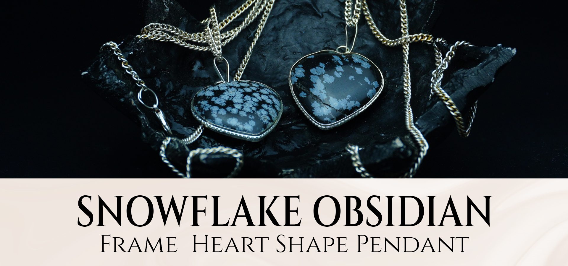 Snowflake Obsidian Frame Heart Shape Pendant Snowflake Obsidian Frame Heart Shape Pendant